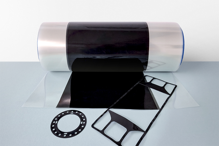 Mit Elastomer beschichtete Trägerfolie für flächige Wasserstoff-Dichtungen (Bildquelle: Laufenberg GmbH).